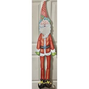 Vintage Anymore Christmas 60" Santa Die Cut Paper Holiday Decoration RARE